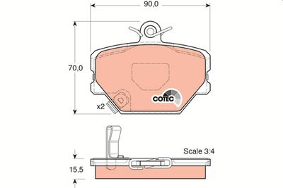 Pastiglie freno anteriore smart/mcc city/coupô/Cabrio t.t 2007 ->