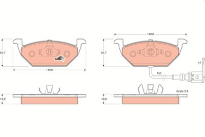 Pastiglie freno anteriore Volkswagen Golf IV 1999 ->