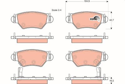 Pastiglie freno posteriore Opel Astra g con ABS 1998 2000