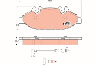 Pastiglie freno anteriore Mercedes vito box 2004 2008