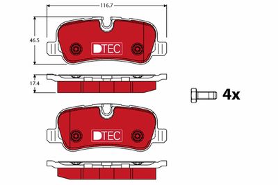 Pastiglie freno dtec posteriore landrover discovery 07/04>