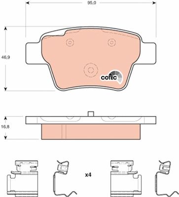 Pastiglie freno posteriore Peugeot 207 2007 ->