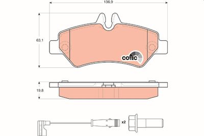 Pastiglie freno posteriore Mercedes sprinter 3-T 2006 ->