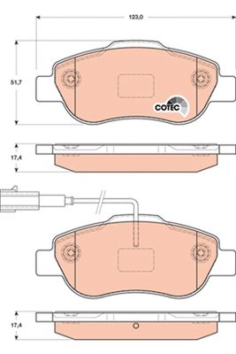 Pastiglie freno anteriore Fiat 500/qubo/ka/fiorino 2008 ->