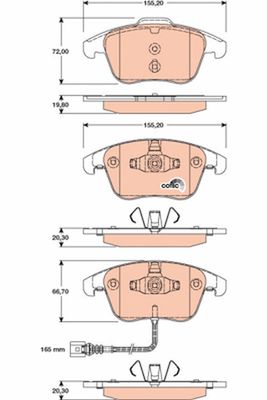 Pastiglie freno anteriore Volkswagen Tiguan 2008 ->