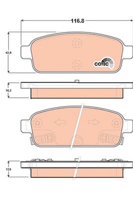 Pastiglie freno posteriore Opel Astra j 12-2009 ->