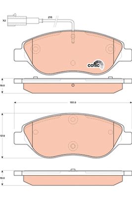 Pastiglie freno anteriore Alfa Romeo - Fiat - mito - bravo - delta 08/08> ->