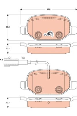 Pastiglie freno posteriore Alfa Romeo mito 08/08> ->