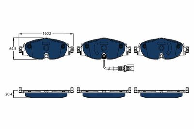 Pastiglie freno electric blue anteriore Volkswagen Golf VII