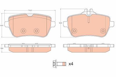 Pastiglie freno posteriore Mercedes SL350 12/11>