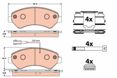 Pastiglie freno anteriore Peugeot boxer 04/06>
