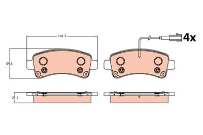 Pastiglie freno posteriore Fiat Ducato 40 - 2014 ->