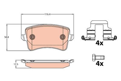 Pastiglie freno posteriore Audi A4 2007 - 2015, A4 allroa 2007 ->