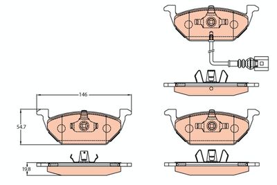 Pastiglie freno anteriore Audi / Seat / Skoda A2 2000 - 2005, A3 2000