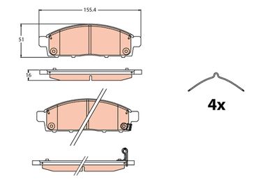 Pastiglie freno anteriore Mitsubishi Mitsubishi l 200 / triton