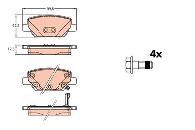 Pastiglie freno posteriore Fiat Fiat Tipo 2VOLUMI/3VOLUMI