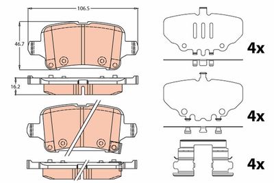 Pastiglia freno-rear axle-opel: insignia b country tourer (Z18), insignia b grand sport (Z18), insignia b sports tourer (Z18) ----------- vauxhall: insignia mk II (b) country tourer (Z18), insignia mk II (b) hatchback (Z18), insignia mk II (b) spo