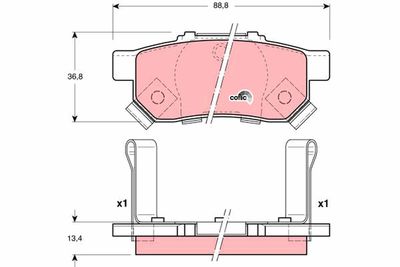 Pastiglie freno posteriore Honda fit 2003 ->