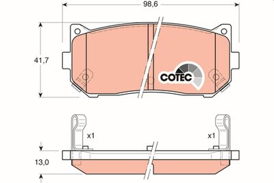 Pastiglie freno posteriore Kia shuma saloon 1999 2001