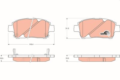 Pastiglie freno anteriore Toyota Yaris 2003 ->