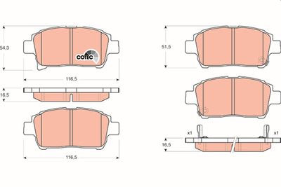 Pastiglie freno anteriore Toyota prius hatchback 2003 ->