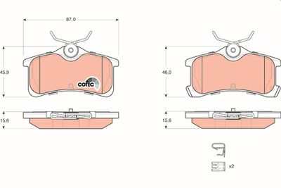Pastiglie freno posteriore Toyota corolla 2000 2002