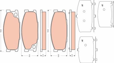 Pastiglie freno anteriore Mitsubishi canter 1996 2001