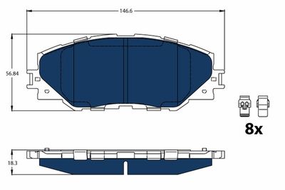 Pastiglie freno electric blue anteriore Toyota auris