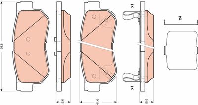 Pastiglie freno posteriore Hyundai getz 2002 ->