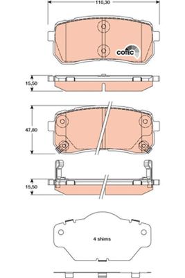 Pastiglie freno posteriore Kia carnival III 2006 ->