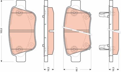 Pastiglie freno posteriore Toyota previa 2006 ->