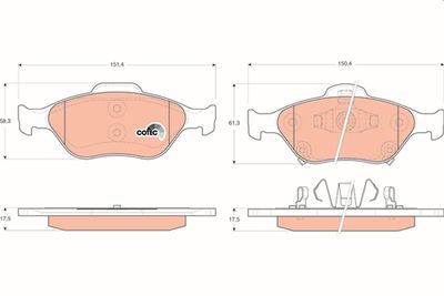 Pastiglie freno anteriore Toyota Yaris 2006 ->