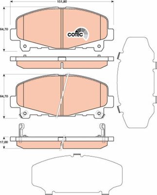 Pastiglie freno anteriore Honda accord IX 2008 ->