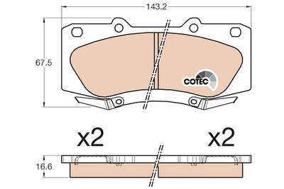 Pastiglie freno anteriore Toyota hilux III 2005 ->