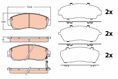 Pastiglie freno anteriore Honda civic 01/10-02/12