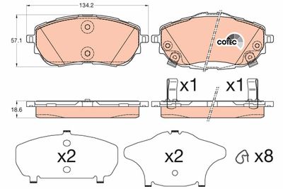 Pastiglie freno anteriore Toyota auris 10/12>
