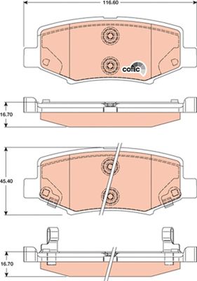 Pastiglie freno posteriore Jeep wrangler III 2007 ->