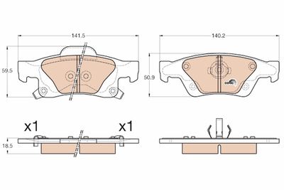 Pastiglie freno posteriore Jeep (Chrysler) grand cherokee 11/10>