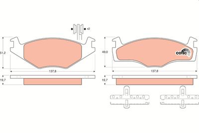 Pastiglie freno anteriore Volkswagen Golf II/Seat II 1988 1991