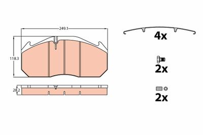 Patt. freno V.I. man evobus series o 340/350 t.t (92->) 24.372 df platform / chassis