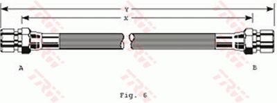 Tubo freno posteriore DX. Fiat 126 1987 1996