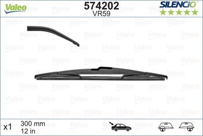Valeo silencio performance silencio rear 574202 tergicristallo posteriore 300 mm, standard