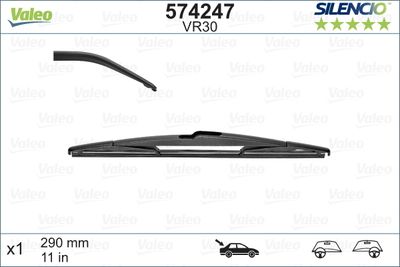 VALEO Silencio REAR 574247 Tergicristallo posteriore 290 mm, Standard