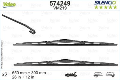 Tergicristalli VALEO 574249 650, 280 mm anteriore, Spazzola tergi a staffa