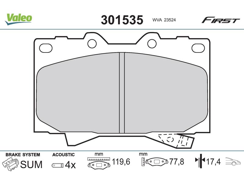 Brake pads TOY Land Cruiser 100