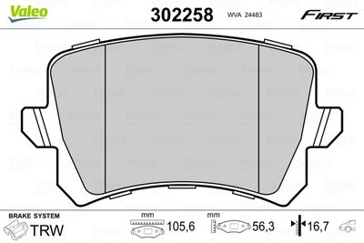 Brake pads first Audi Q3 10.13>04.15