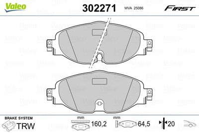 Brake pads first VW Golf 05.15>03.17