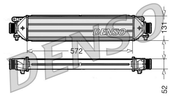 DENSO DIT09109 Intercooler per FIAT DOBLO Alluminio, Dim. rete rad.: 572x131x52
