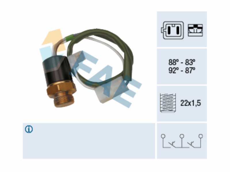 2-temperature thermal switch for fan