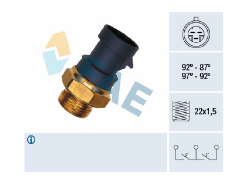 2-temperature thermal switch for fan
